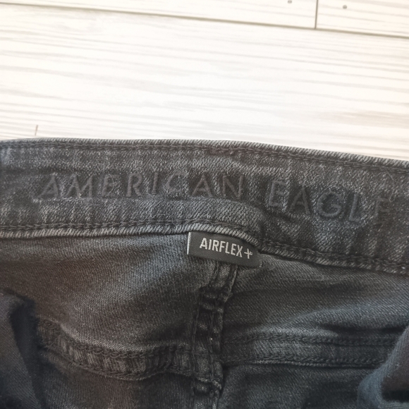 American Eagle Mens Jeans Size 31x30 Black Distressed Airflex - Picture 5 of 6